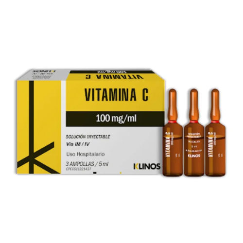 VITAMINA C 500MG AMP 5ML X 3 (KLINOS)